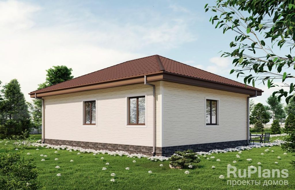 Одноэтажный дом с крыльцом, двумя спальнями и кабинетом Rg6165 — фото 4