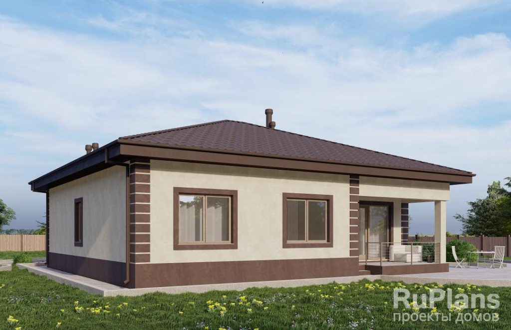 Одноэтажный дом с тремя спальнями, камином и террасой Rg6018 — фото 4