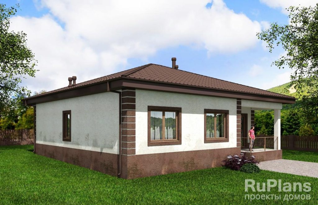Одноэтажный дом с террасой, тремя спальнями и камином Rg5957 — фото 4