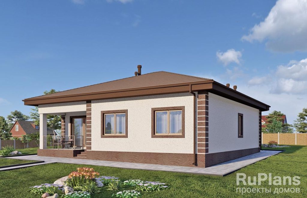 Одноэтажный дом с тремя спальнями, камином и террасой Rg6154 — фото 4