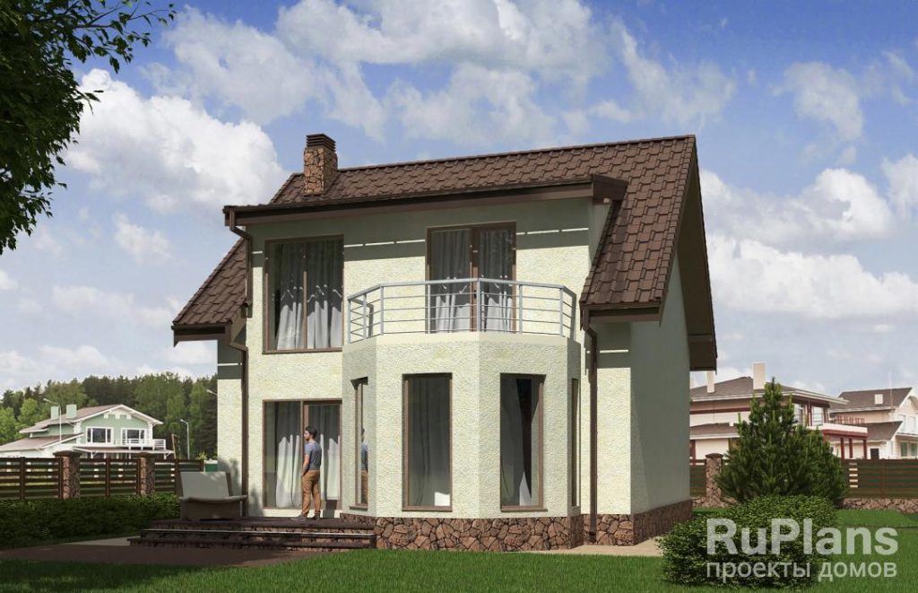 Проект одноэтажного дома с террасой и мансардой Rg5360 — фото 4