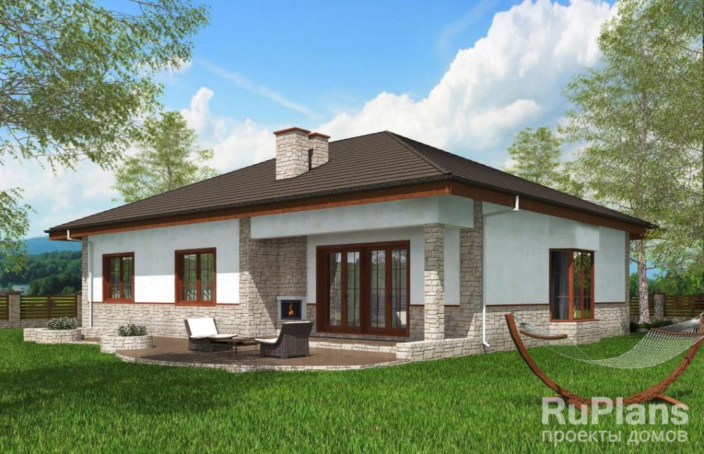 Проект одноэтажного жилого дома с террасами Rg5201 — фото 4