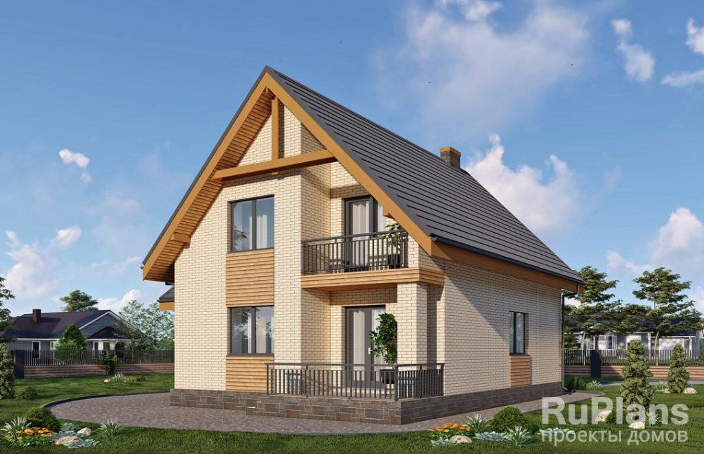 Одноэтажный дом с мансардой, погребом и гаражом Rg6230 — фото 4