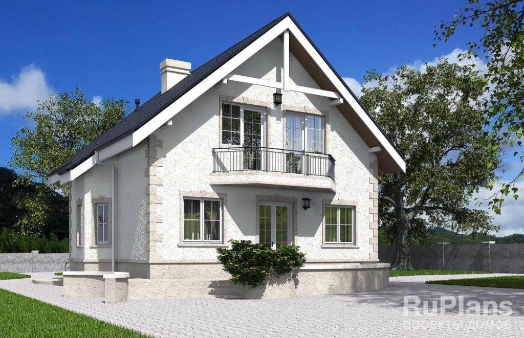 Проект одноэтажного жилого дома с мансардой, террасой и балконом Rg5524 — фото 4