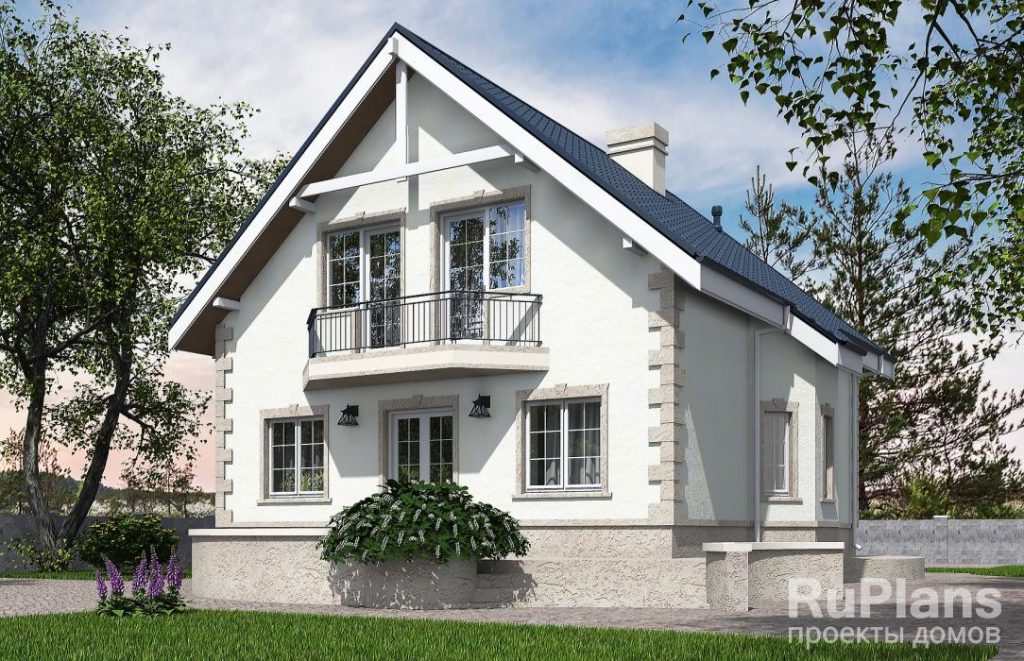 Проект одноэтажного жилого дома с мансардой, террасой и балконом Rg5505 — фото 4