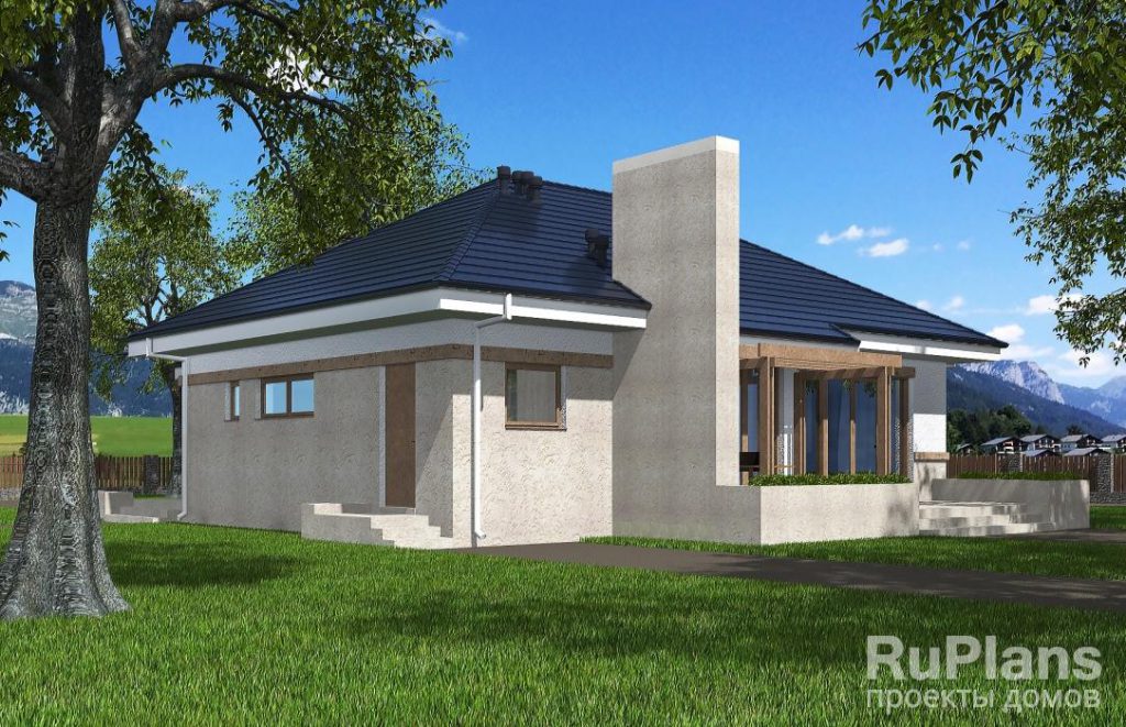 Проект одноэтажного жилого дома с террасой и гаражом Rg5504 — фото 4