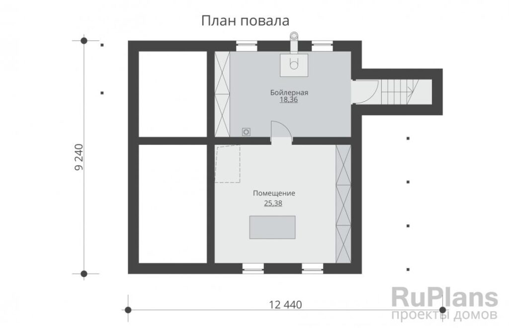 Планировка Двухэтажный дом с подвалом и террасой Rg5414