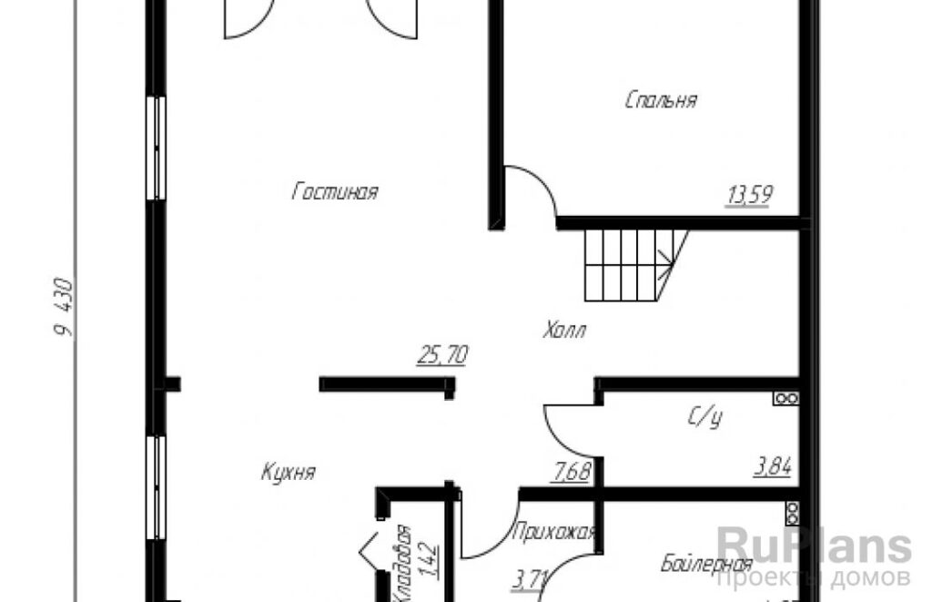 Планировка Проект комфортного дома с мансардой Rg3913
