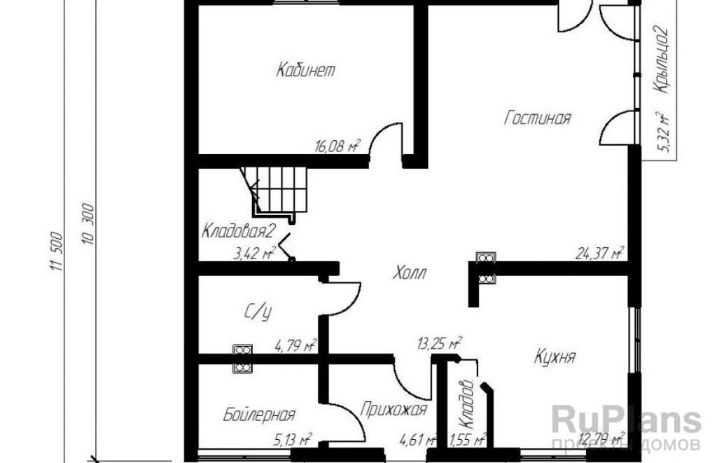 Планировка Проект уютного дома с мансардой Rg3948