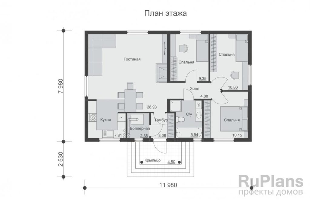 Планировка Одноэтажный дом Rg5247