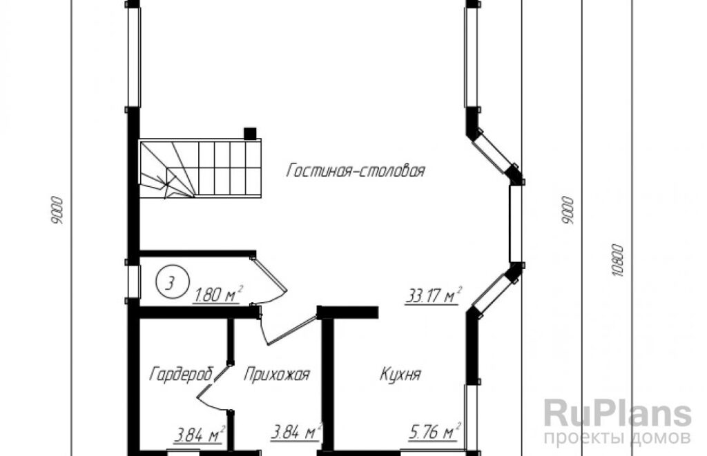 Планировка Проект дома с мансардой Rg3827