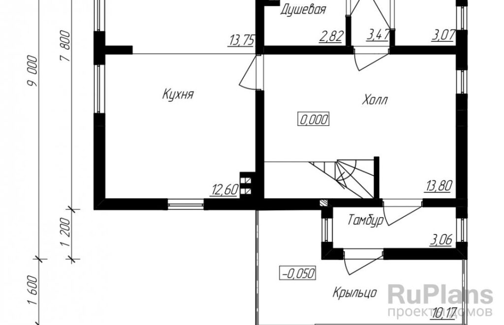Планировка Проект частного дома с мансардой Rg4034
