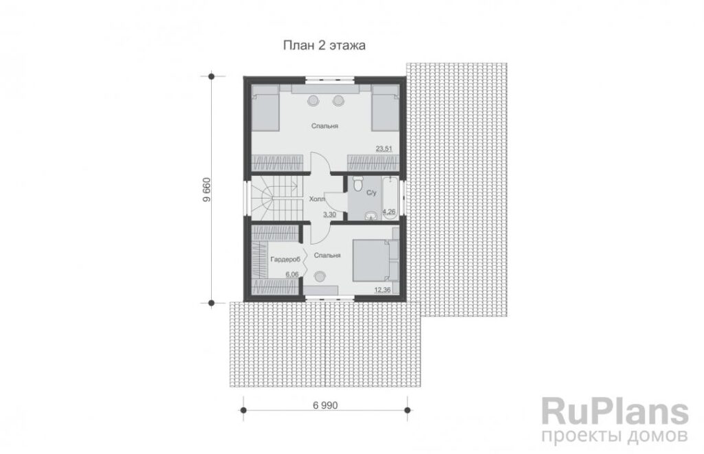 Планировка Двухэтажный дом с верандой и гаражом Rg5279