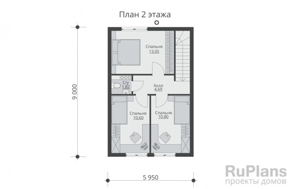 Планировка Двухэтажный дом с подвалом и террасой Rg5414