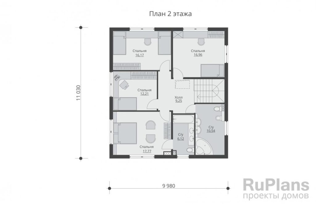 Планировка Двухэтажный дом с террасой Rg5400