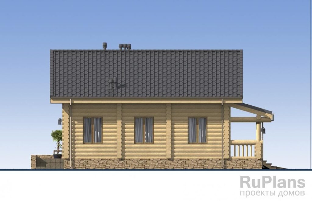 Проект деревянного дома с террасами и гаражом Rg5131 — фото 8