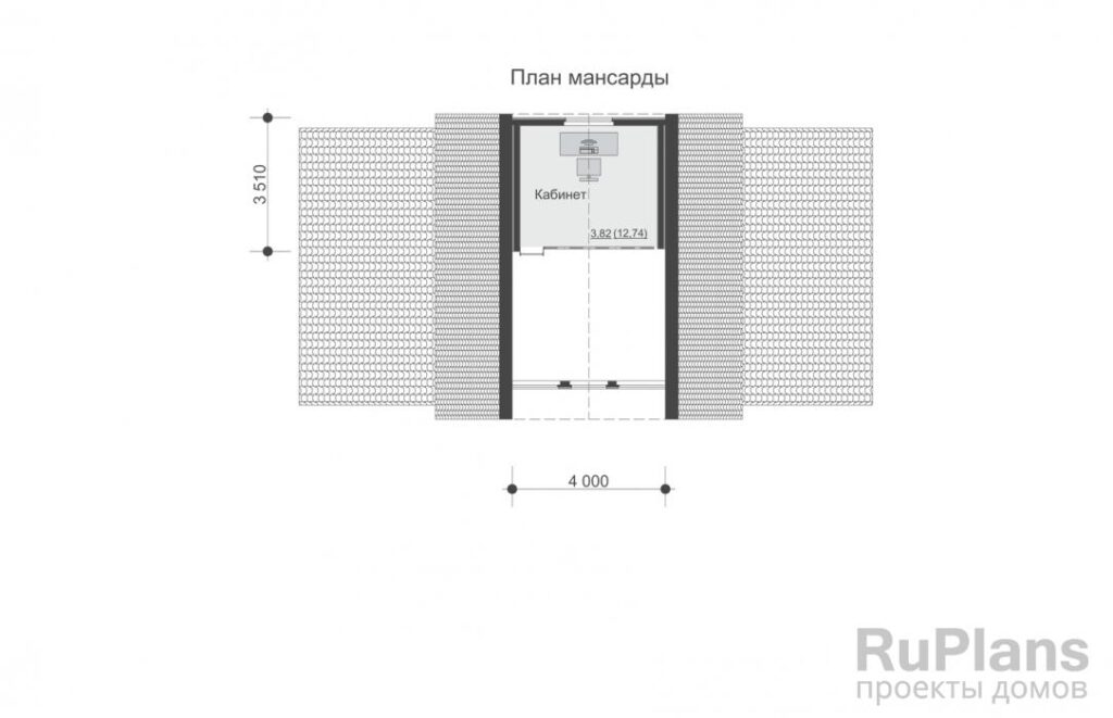 Планировка Одноэтажный дом с мансардой и вторым светом Rg6366