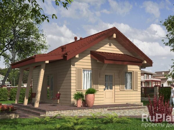 Проект одноэтажного дома с террасой Rg5331