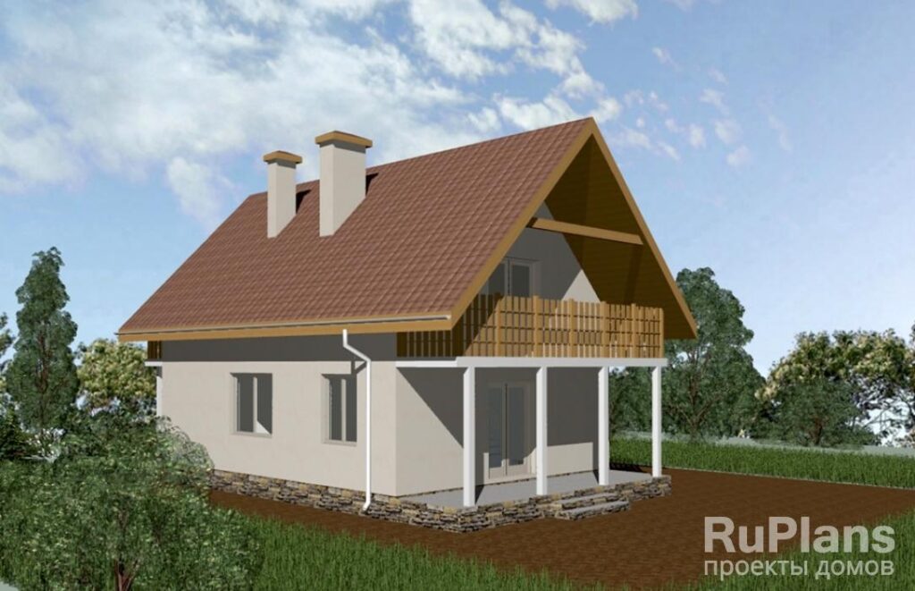 Проект небольшого дома с мансардой и гаражом Rg3348 — фото 2
