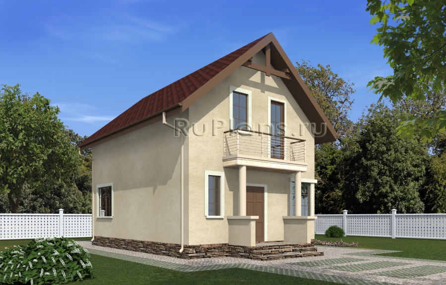 Проект компактного одноэтажного дома с мансардой и эркером Rg3898 — фото 2
