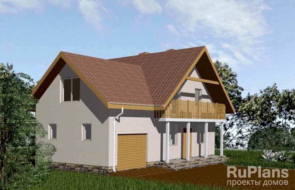 Проект небольшого дома с мансардой и гаражом Rg3348 — фото 3